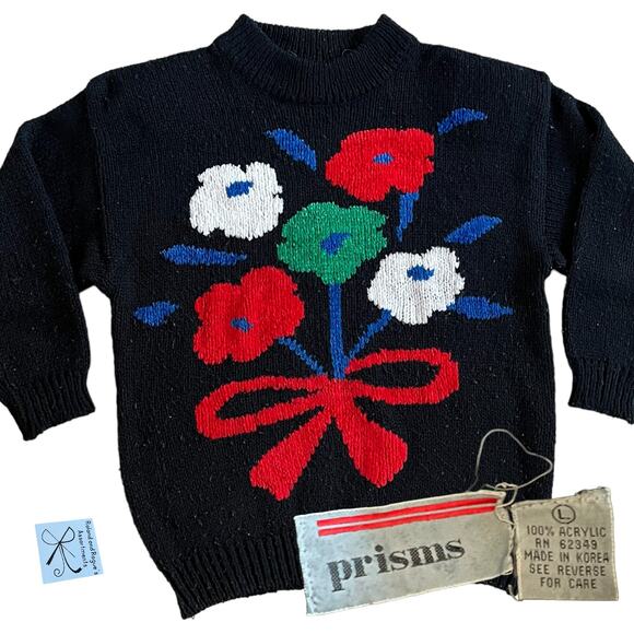 Prisms Flower Bouquet Sweater Sz L - Picture 1 of 5